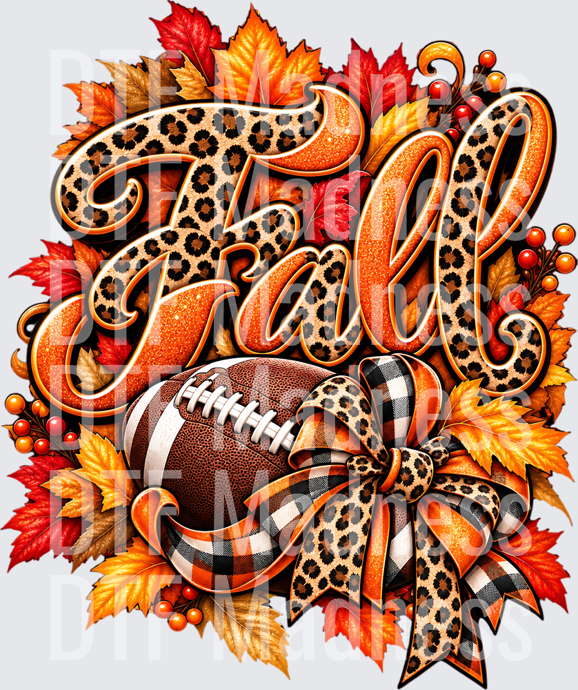 Glittery Fall Football Harvest Emblem