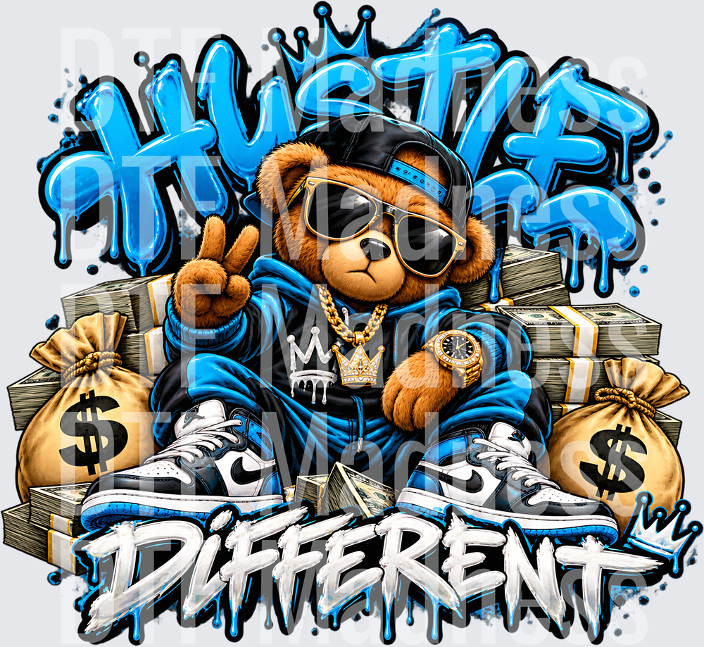 Hustle Different Teddy Bear Graffiti