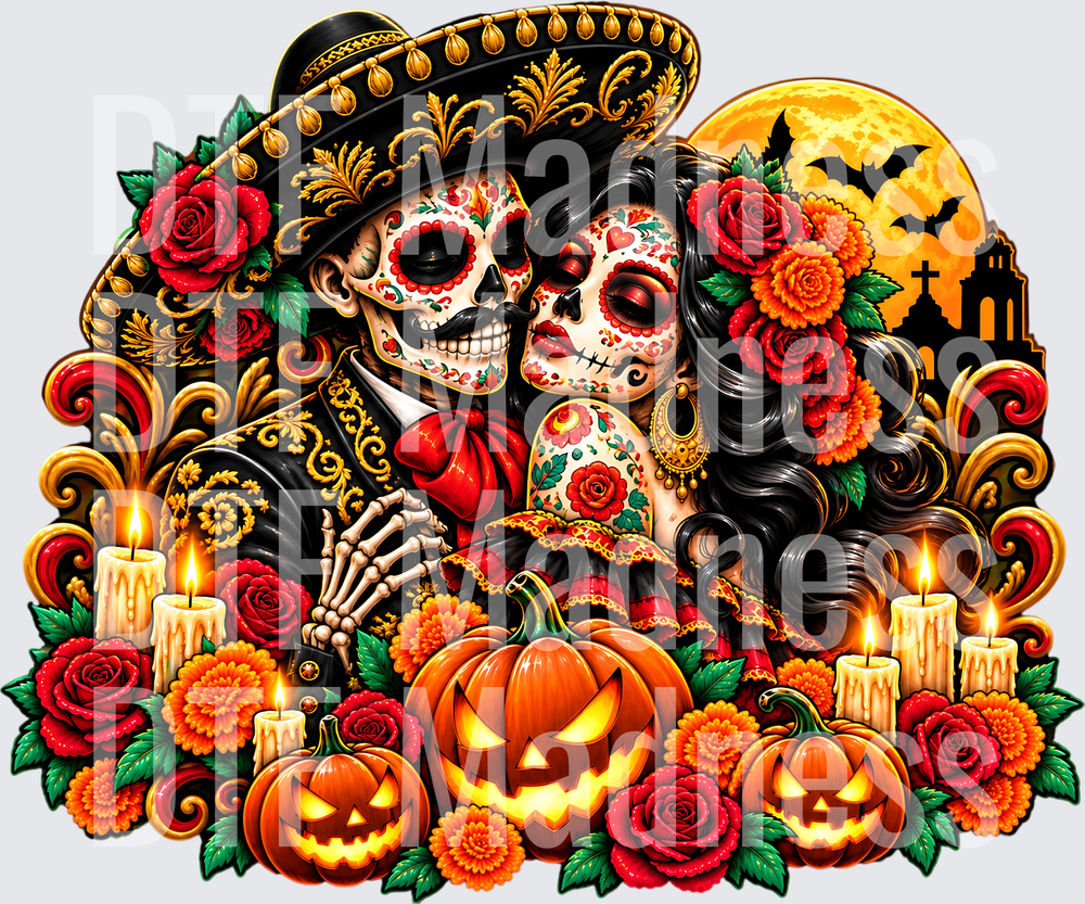 Romantic Day of the Dead Skeleton Couple