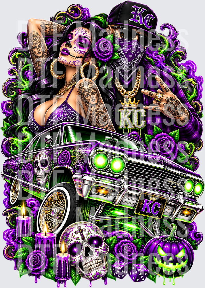 Neon KC Lowrider Sugar Skull Fantasy