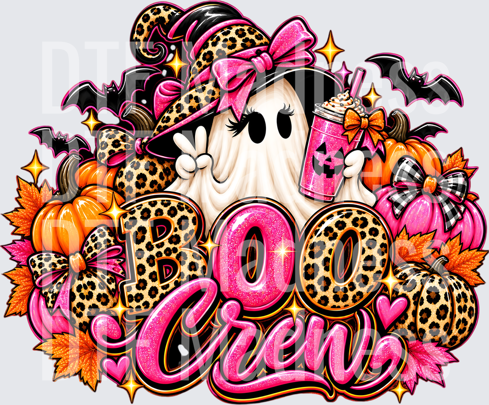 Glittery Halloween Ghost Boo Crew