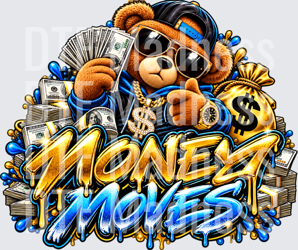 Money Moves Bear Sticker