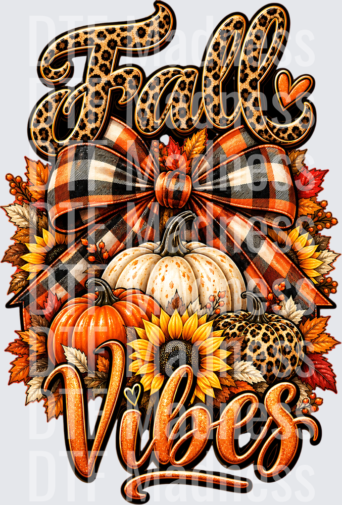 Fall Vibes Pumpkin Bow Design