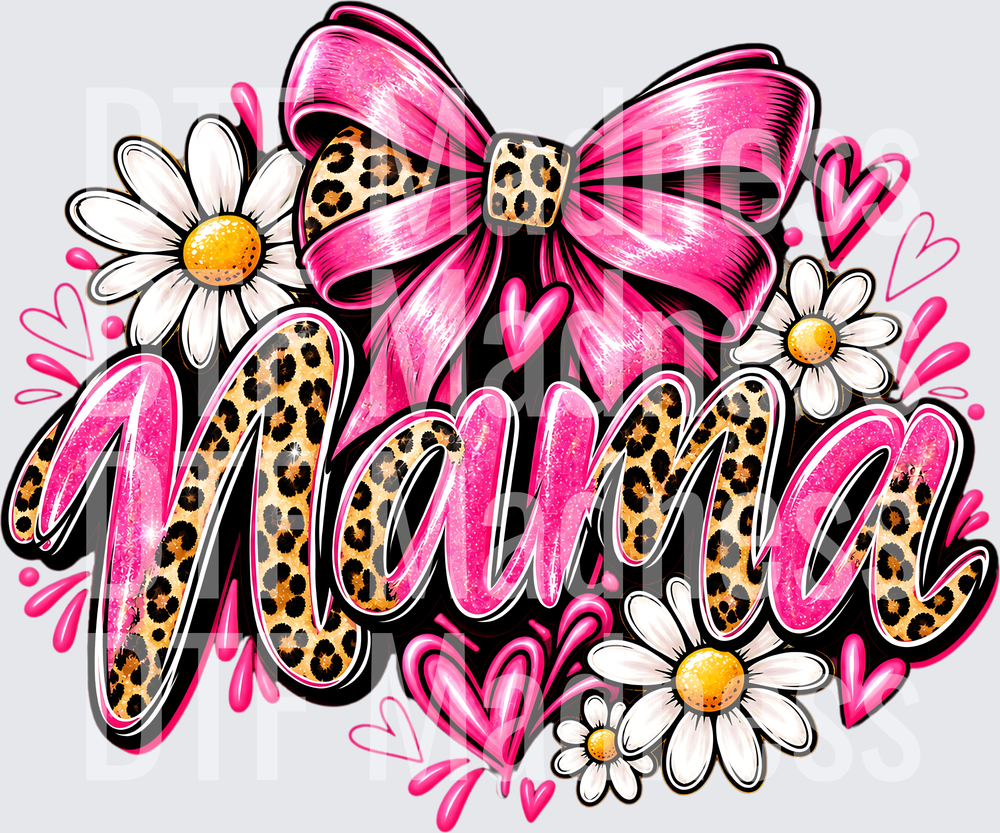 Pink Leopard Glitter Mama Sticker