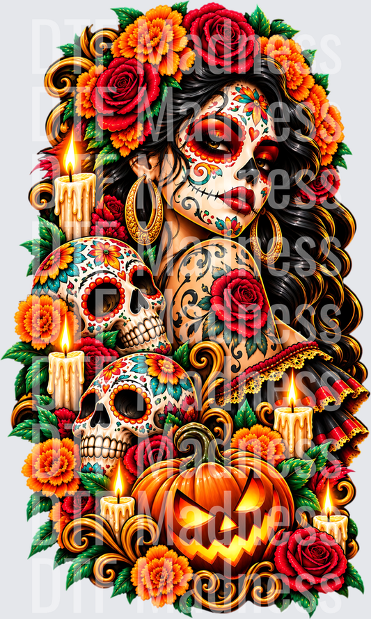 Gilded Día de los Muertos Portrait