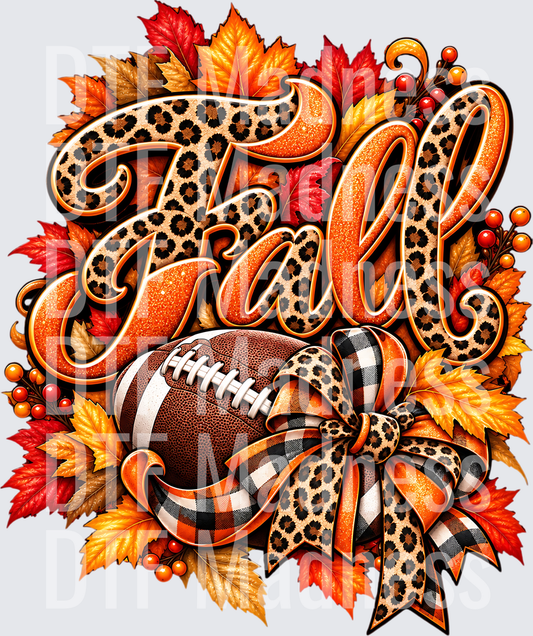 Glittery Fall Football Harvest Emblem
