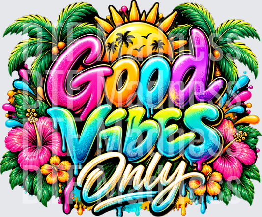 Good Vibes Only Tropical Sticker