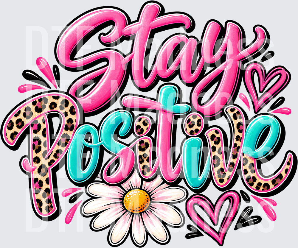Stay Positive Glossy Leopard Sticker
