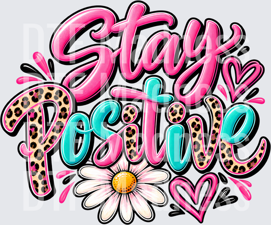 Stay Positive Glossy Leopard Sticker